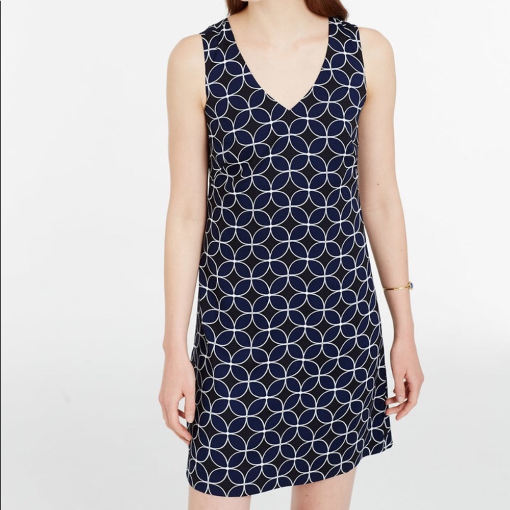 Ann Taylor Geo Petal Print Dress